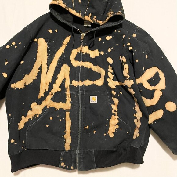 Carhartt Bomber Jacket Mens 3XL Distressed Tie Dye Style - Picture 2 of 16